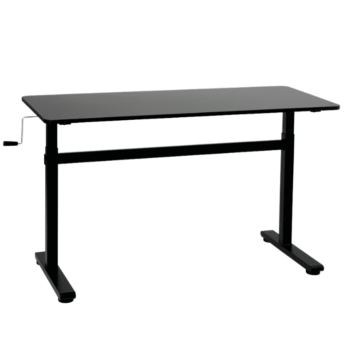 LUMI ergonominis stalas 140×60 cm (juodas stalviršis, juodas rėmas)