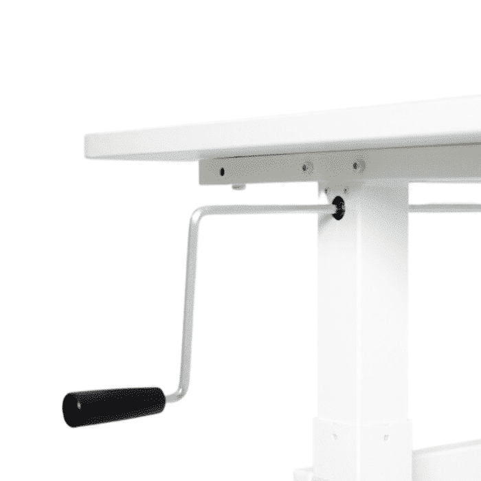 LUMI ergonominis stalas 140×60 cm (baltas stalviršis, baltas rėmas)