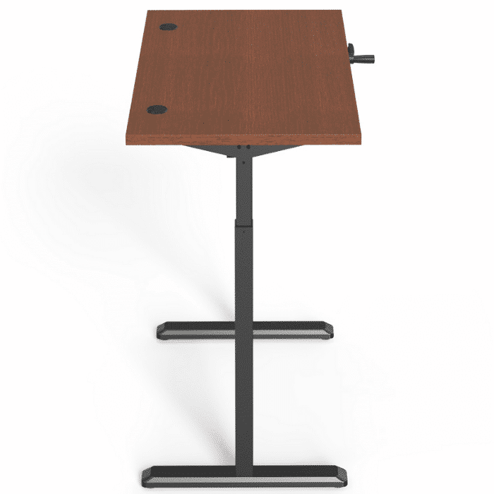 LUMI ergonominis stalas 120×75 cm (rudas stalviršis, juodas rėmas)