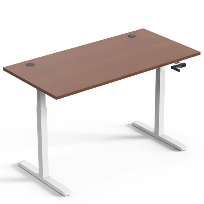 LUMI ergonominis stalas 120×75 cm (rudas stalviršis, baltas rėmas)