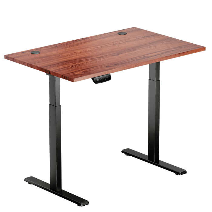 LUMI elektrinis stalas 120×75 cm  (rudas stalviršis, juodas rėmas)