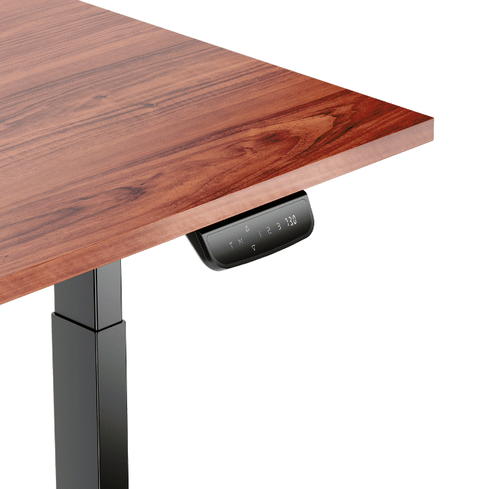 LUMI elektrinis stalas 150×75 cm (rudas stalviršis, juodas rėmas)