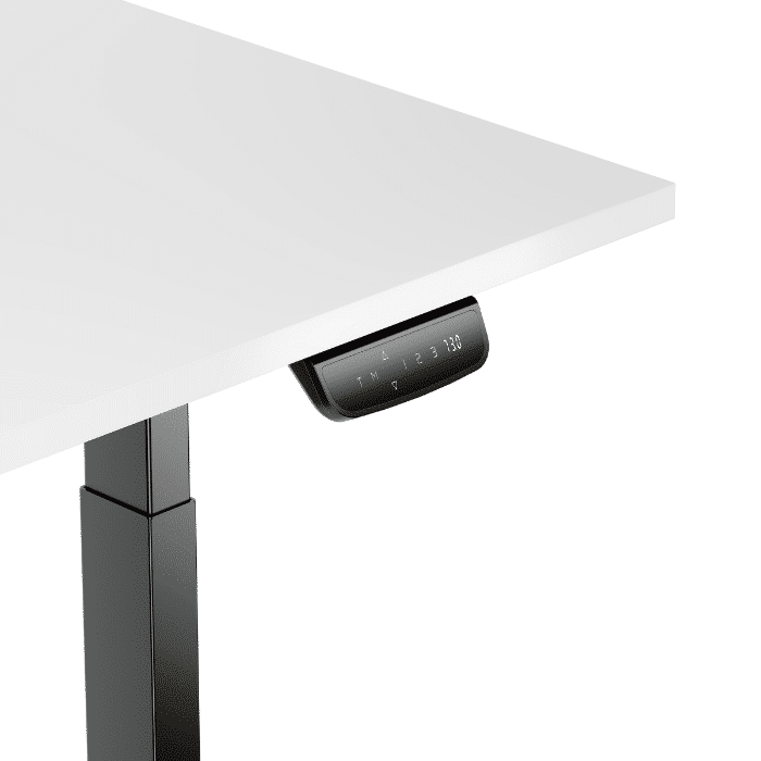 LUMI elektrinis stalas 120×75 cm (baltas stalviršis, juodas rėmas)