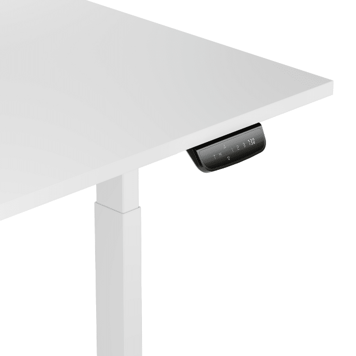 LUMI elektrinis stalas 120×75 cm (baltas stalviršis, baltas rėmas)