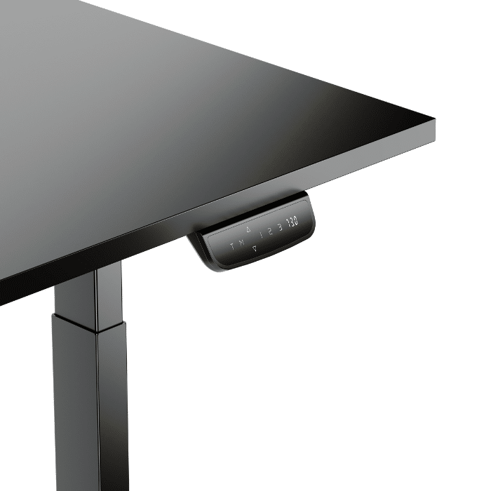 LUMI elektrinis stalas 120×75 cm (juodas stalviršis, juodas rėmas)