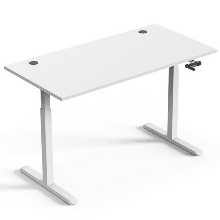 LUMI ergonominis stalas 150×75 cm (baltas stalviršis, baltas rėmas)